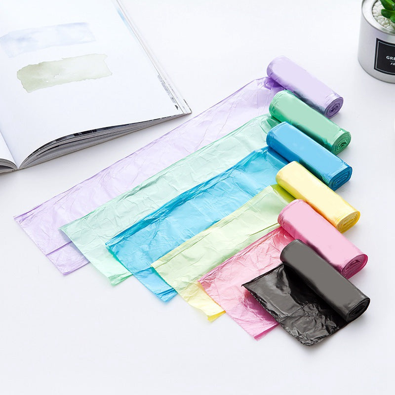45*50cm Disposable Point-Break Flat Mouth Garbage Bag with Rolls New Material Thickeneded and Strong Home Kitchen Colorful