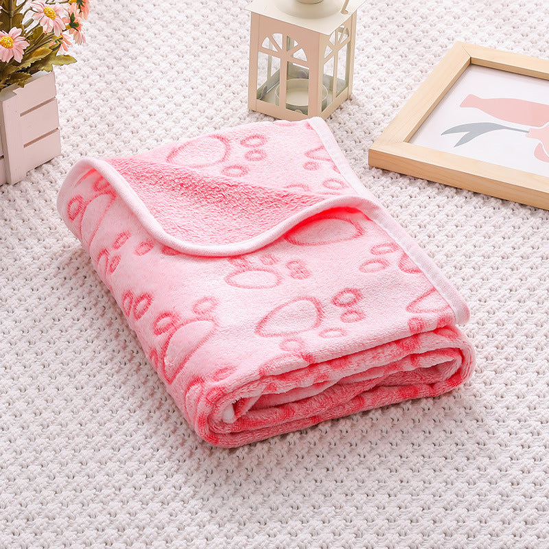 Cross-border pet blanket mat cat and dog flannel blanket autumn and winter warm blanket pet sleeping mat wholesale