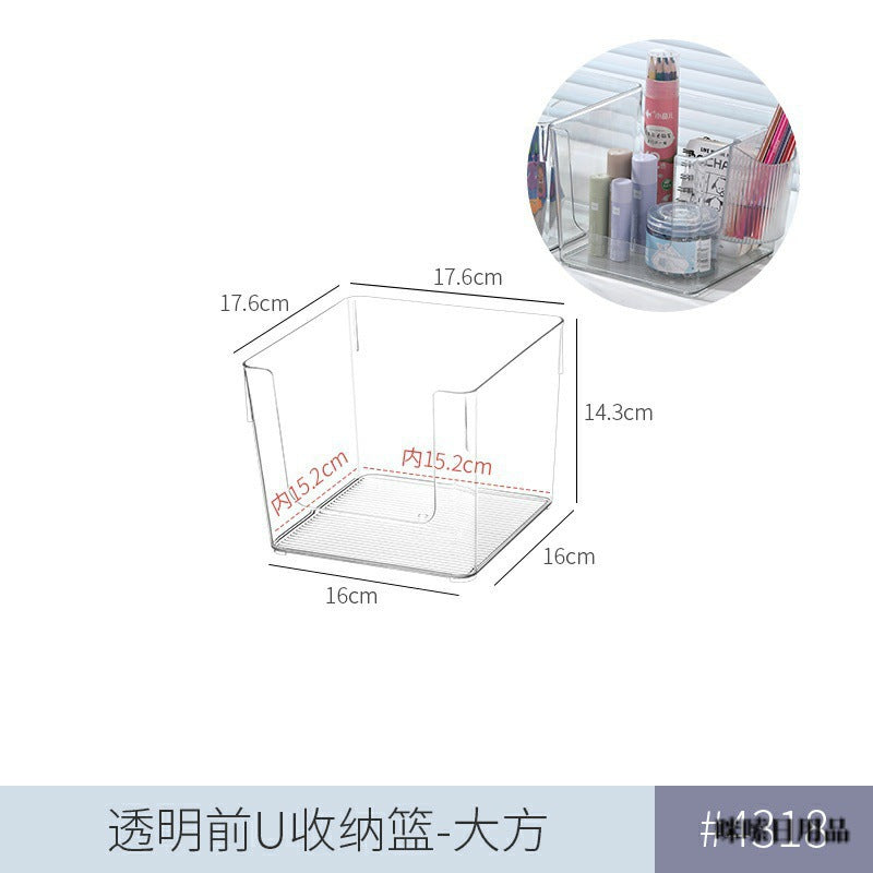 Storage Box PET Transparent Acrylic Rectangular Cosmetic Station Snack Kitchen Sundries Storage Box with Lid