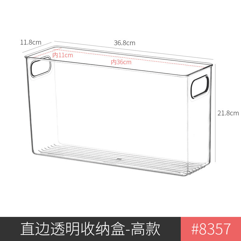 Storage Box PET Transparent Acrylic Rectangular Cosmetic Station Snack Kitchen Sundries Storage Box with Lid