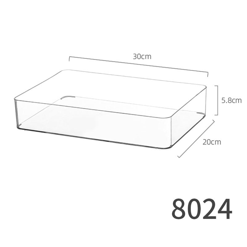 Storage Box PET Transparent Acrylic Rectangular Cosmetic Station Snack Kitchen Sundries Storage Box with Lid