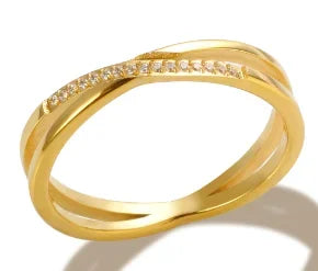Stainless Steel Ring for Women Inlaid Zircon Rings Waterproof Romantic Fashion Jewelry