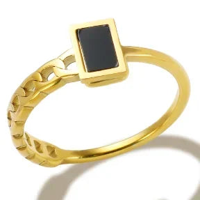 Stainless Steel Ring for Women Inlaid Zircon Rings Waterproof Romantic Fashion Jewelry