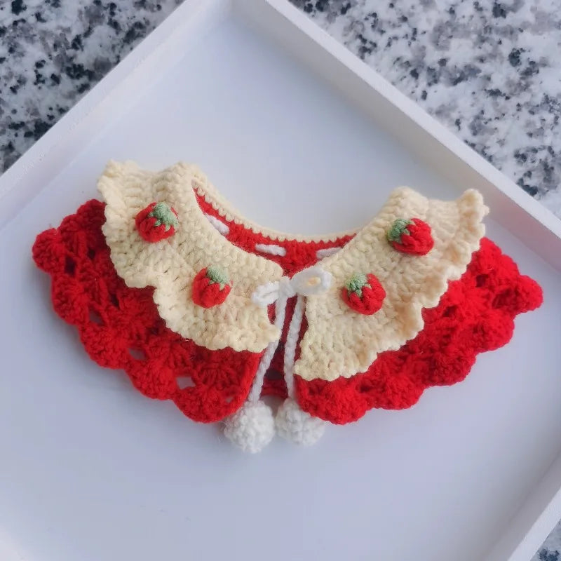 Cat Collar Pet Kitten Drool Scarf Novice DIY Hand-knitting Cat and Dog Bib Accessory Material Kit