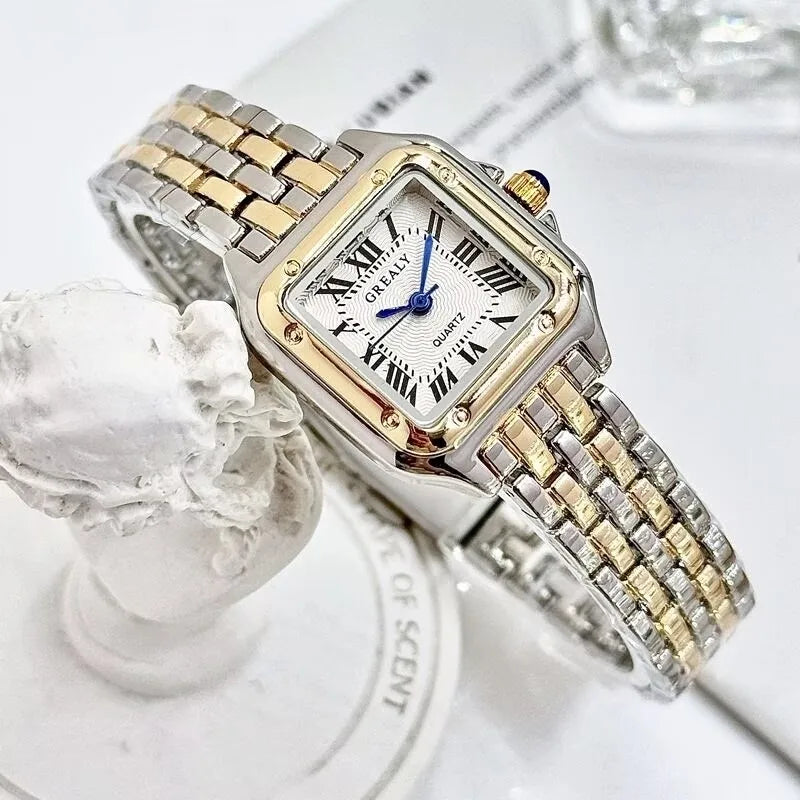 Luxury Rhinestone Women Watches Fashion Square Quartz Wristwatch Simple Ladies Clock Reloj Mujer