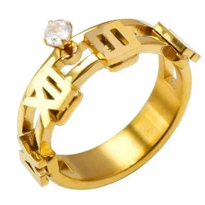 Stainless Steel Ring for Women Inlaid Zircon Rings Waterproof Romantic Fashion Jewelry