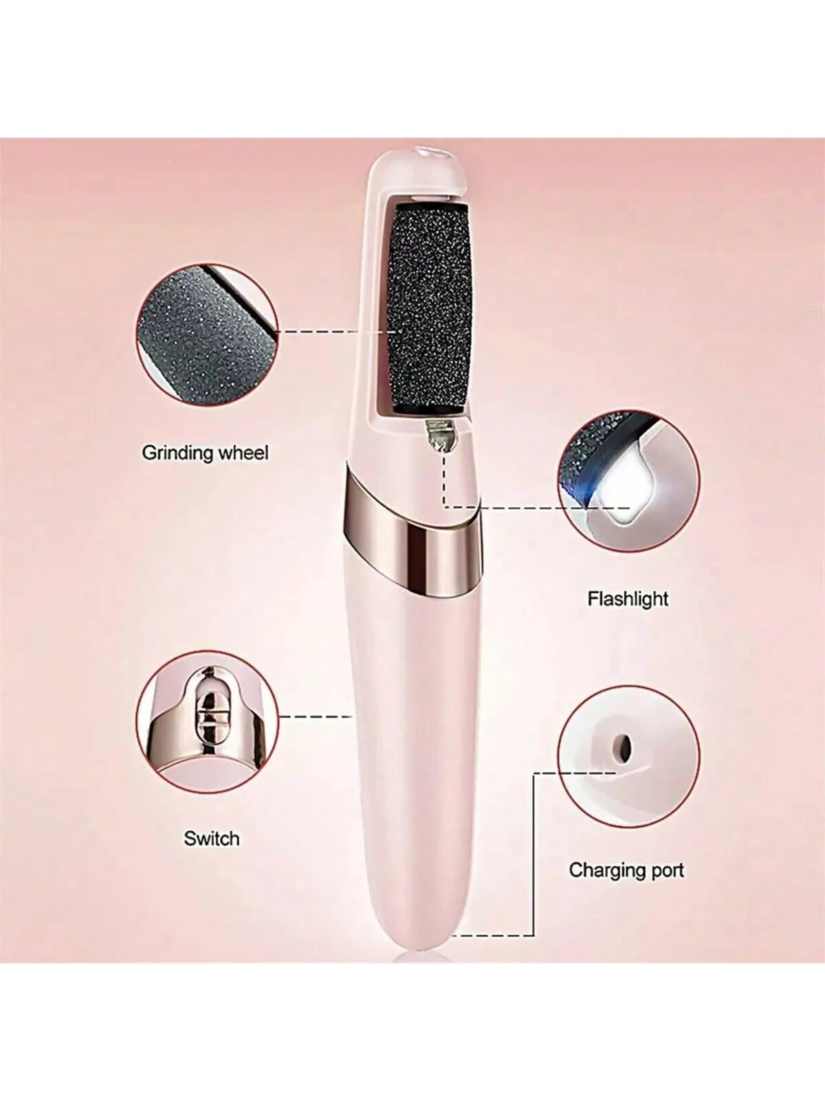 Cordless Rechargeable Electric Callus Remover, Foot File for Dry Coarse Skin Removal on Heels, for Women & Men