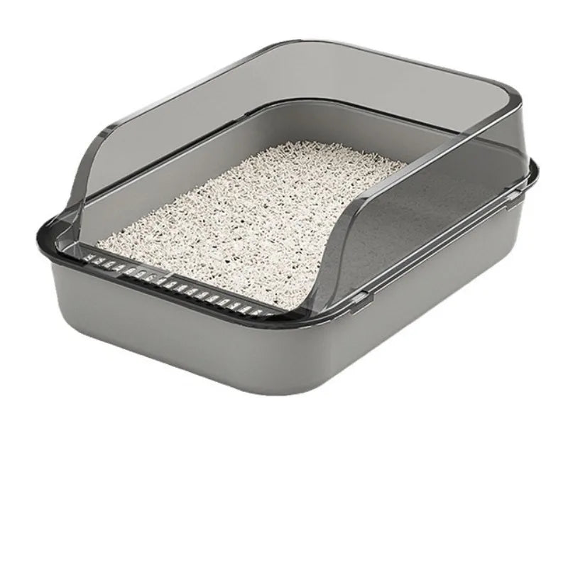Anti Tracking Semi‑Enclosed Cat Litter Box Odor Control Pet Toilet with Detachable Scoop for Indoor Cats