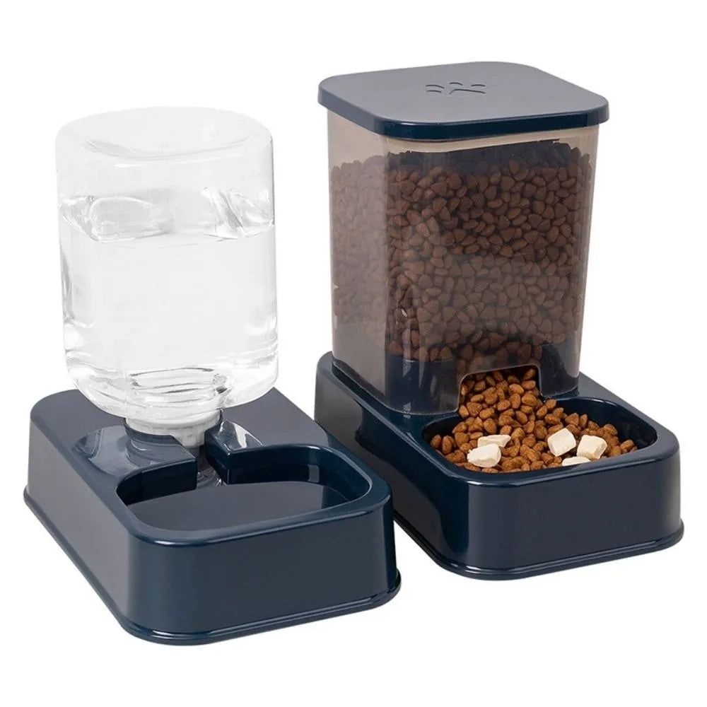 1.2L/1.5L Pet Automatic Feeder Large Capacity 2 Styles Cat Dog Water Dispenser Feeder Set Plastic 3 Colors