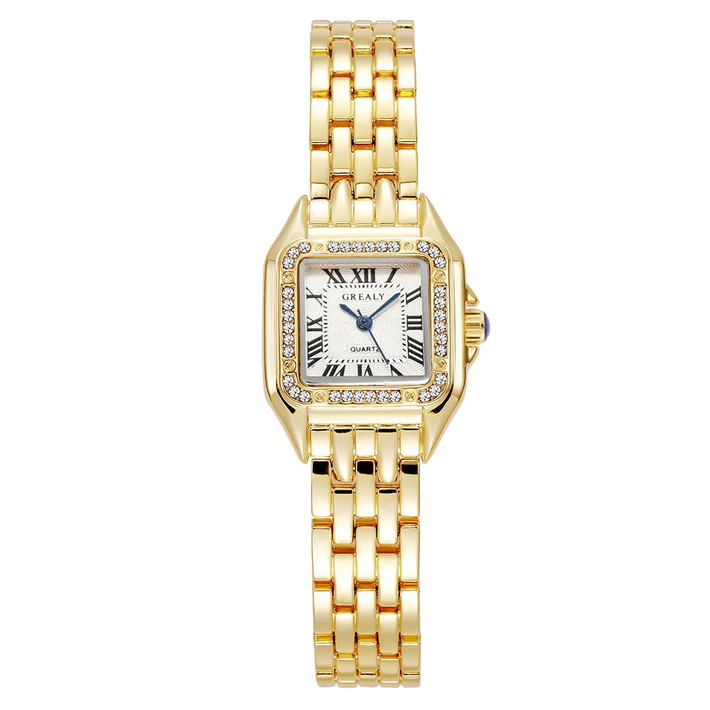 Luxury Rhinestone Women Watches Fashion Square Quartz Wristwatch Simple Ladies Clock Reloj Mujer