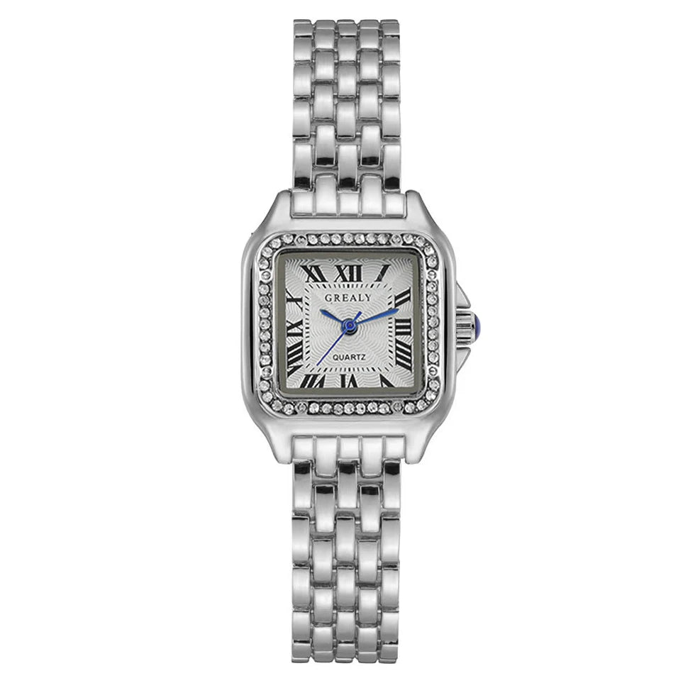 Luxury Rhinestone Women Watches Fashion Square Quartz Wristwatch Simple Ladies Clock Reloj Mujer