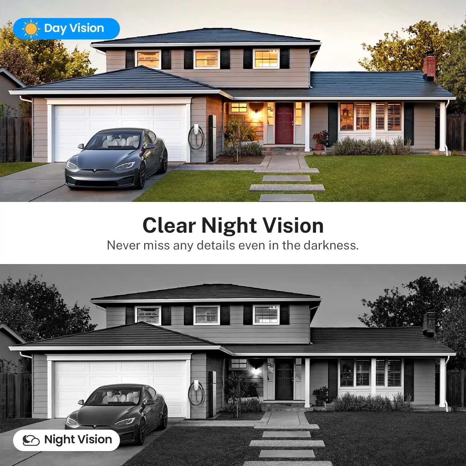 Wireless Wi-Fi Video Doorbell Camera with Two-Way Audio, AI Motion Detection, Night Vision, Cloud Storage, 2.4G Wi-Fi (Black)