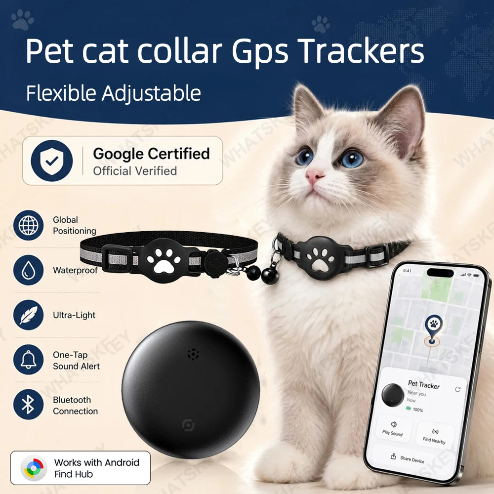 Adjustable Pet Collar Gps Tracker Google Find My Android Finder Location Tracker Kits Pet Supplies Cat Pet Electronic Devices