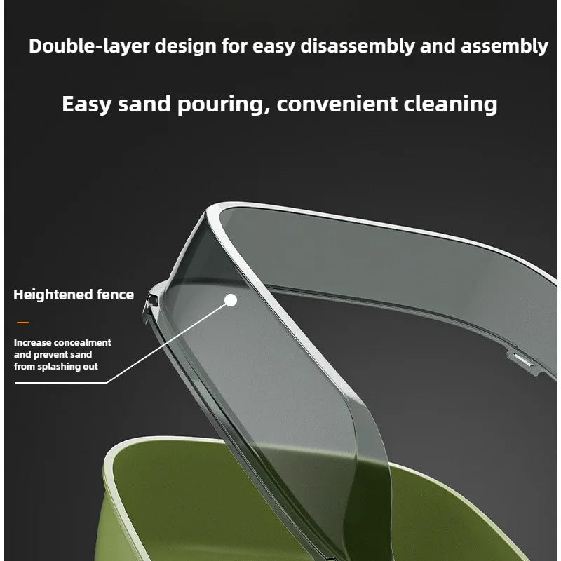Anti Tracking Semi‑Enclosed Cat Litter Box Odor Control Pet Toilet with Detachable Scoop for Indoor Cats