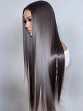 Lace Front Wigs Human Hair 42 Inch 12A Virgin Straight Human Hair Wig 200 Density Soft 13x6 Lace Front Wigs Human Hair Pre Plucked Invisilbe Hairline Glueless HD Frontal Wig Natural Black