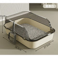 Anti Tracking Semi‑Enclosed Cat Litter Box Odor Control Pet Toilet with Detachable Scoop for Indoor Cats