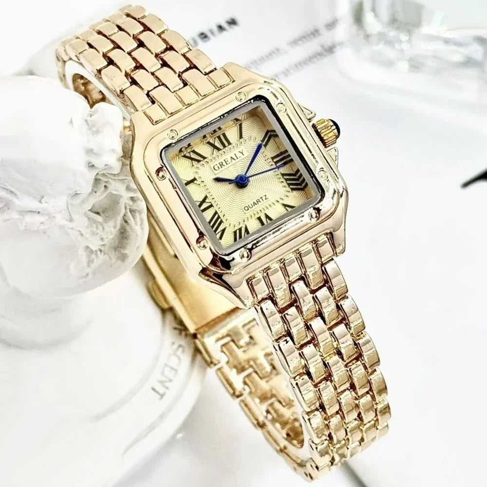 Luxury Rhinestone Women Watches Fashion Square Quartz Wristwatch Simple Ladies Clock Reloj Mujer